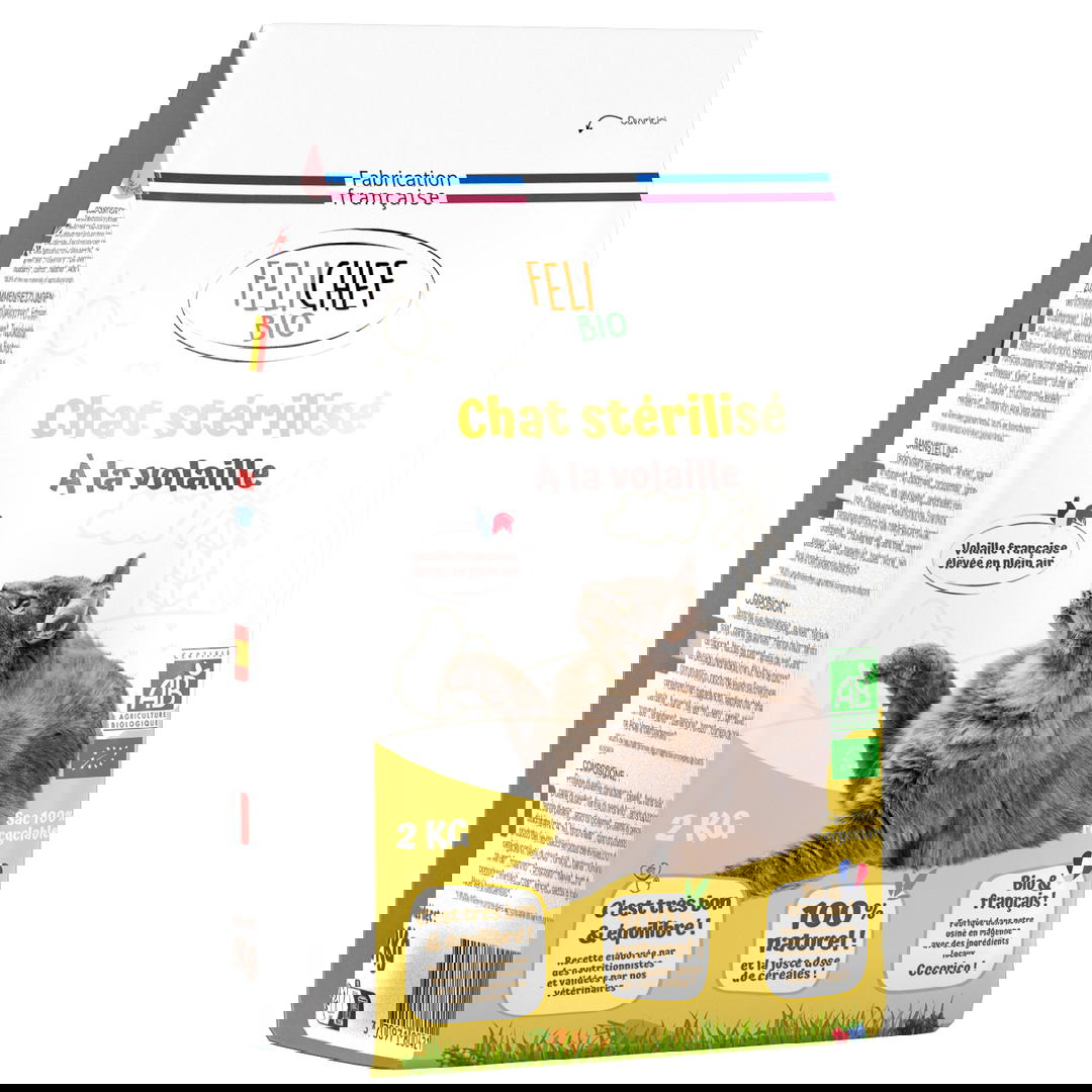 Croquette chat adulte stérilisé bio