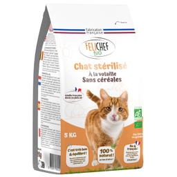 Croquettes pour chat stérilisé sans céréales bio