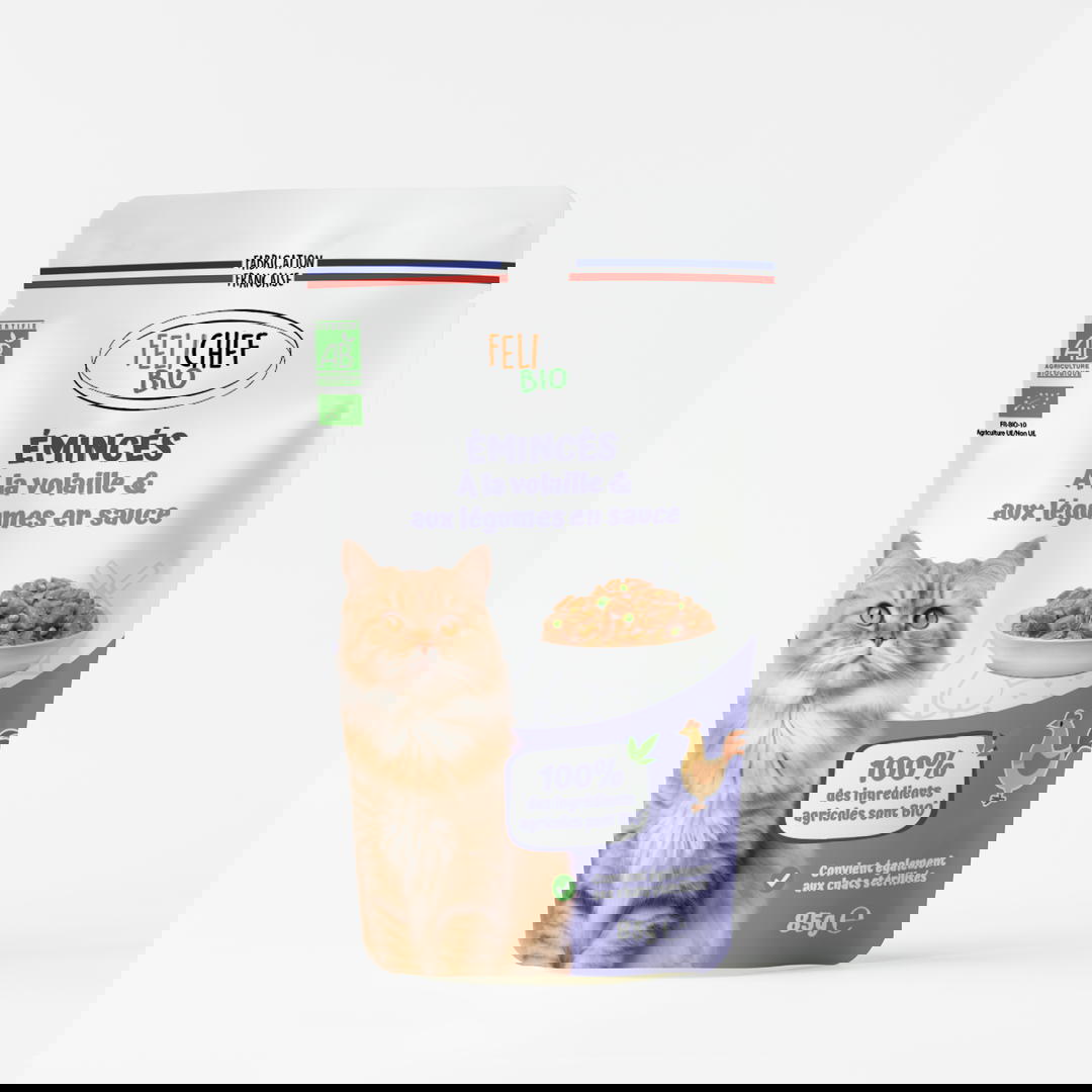 Pochons x12 emincé chat à la volaille bio