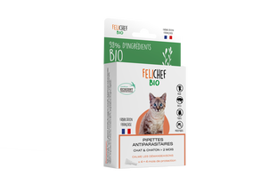 Pipettes Anti-Parasitaires pour Chat et Chaton Bio x 4