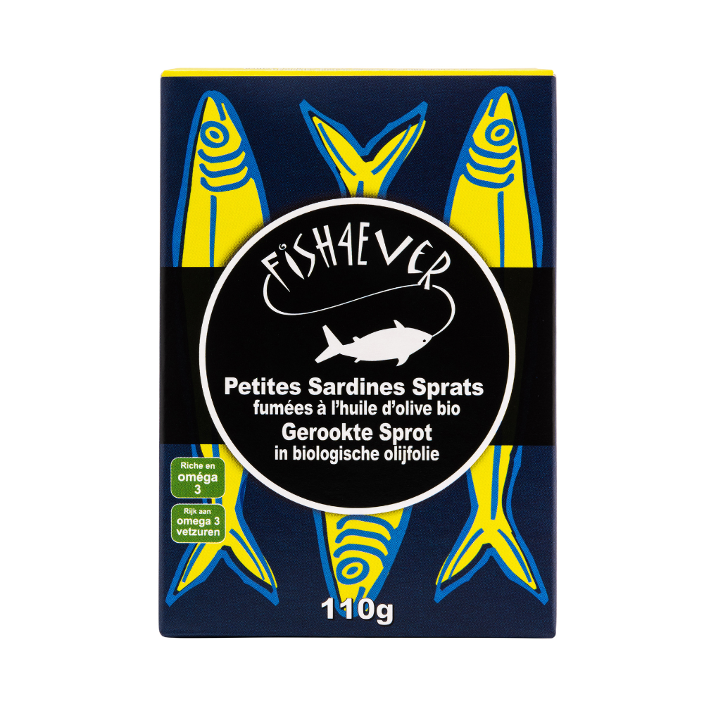 Petites sardines sprats fumées à l'huile d'olive bio
