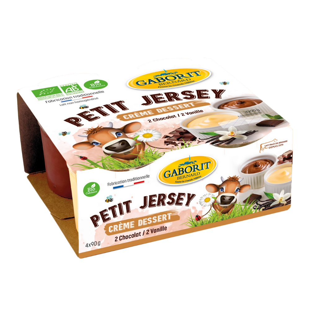 Crème Dessert au Chocolat et à la Vanille Bio x4