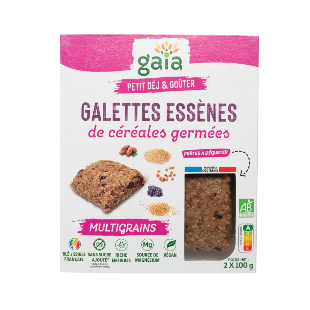 Galettes essènes de céréales germées multigrains bio