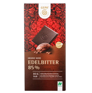Bio Schokolade Edelbitter 85% Kakao, vegan