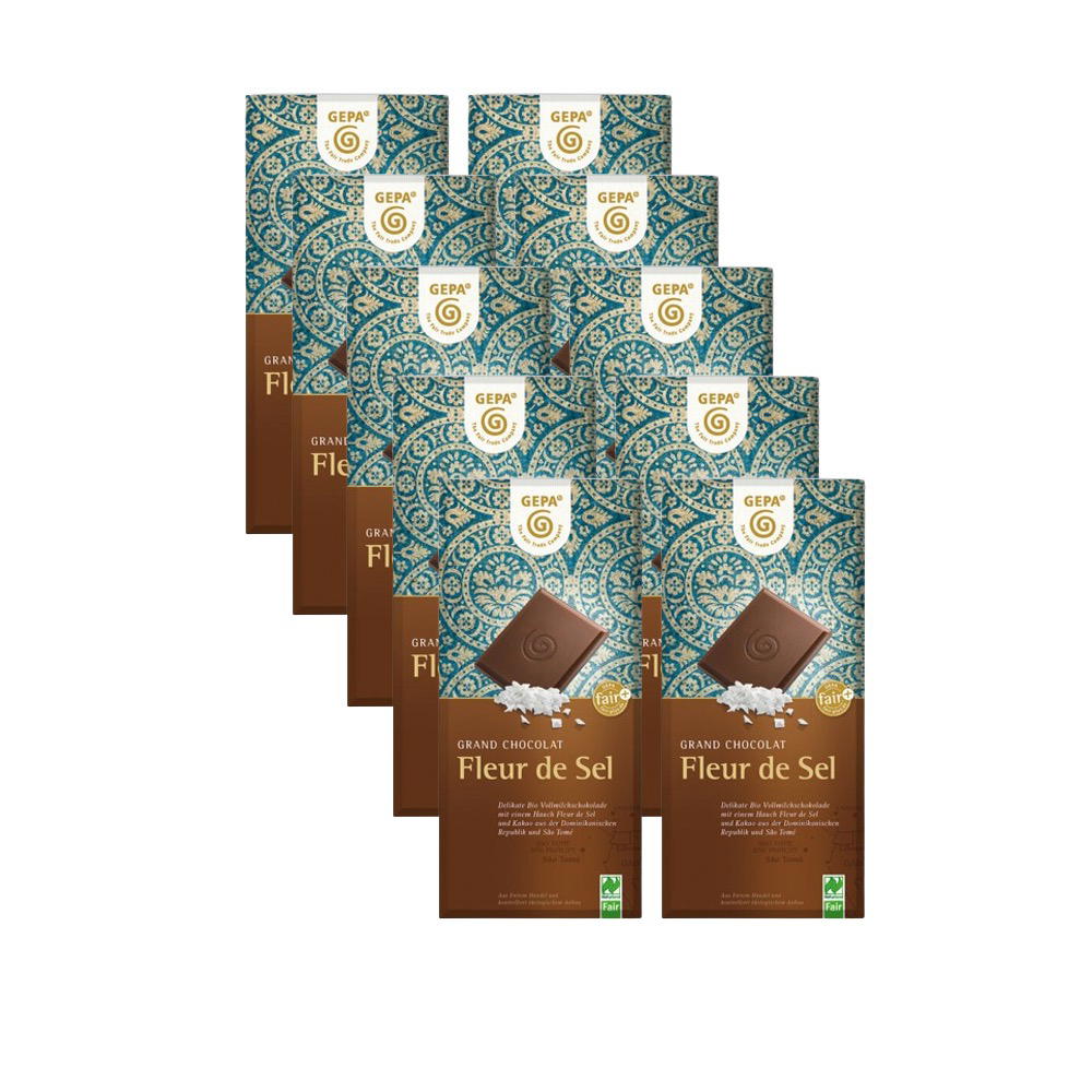 Bio Schokolade Fleur de Sel, Karton 10 Stk.