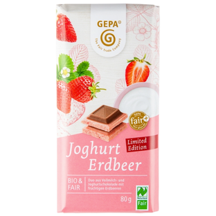 Bio Schokolade Joghurt mit Erdbeere