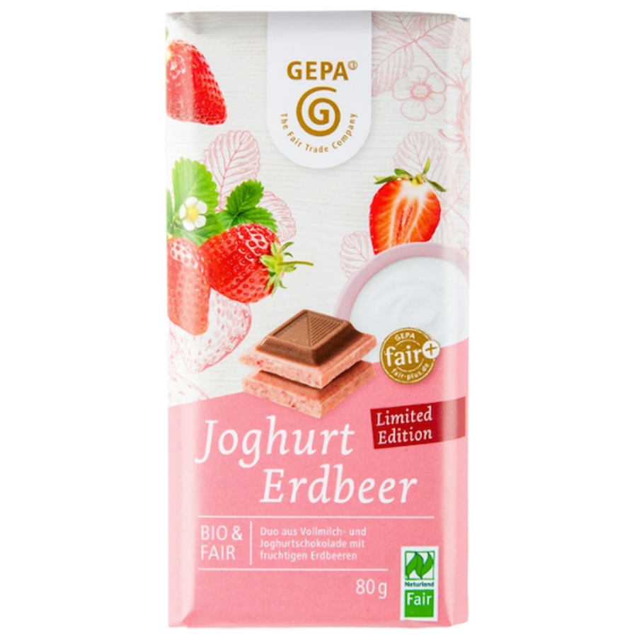 Bio Schokolade Joghurt mit Erdbeere