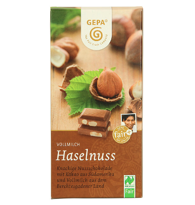 Bio Schokolade Vollmilch Haselnuss