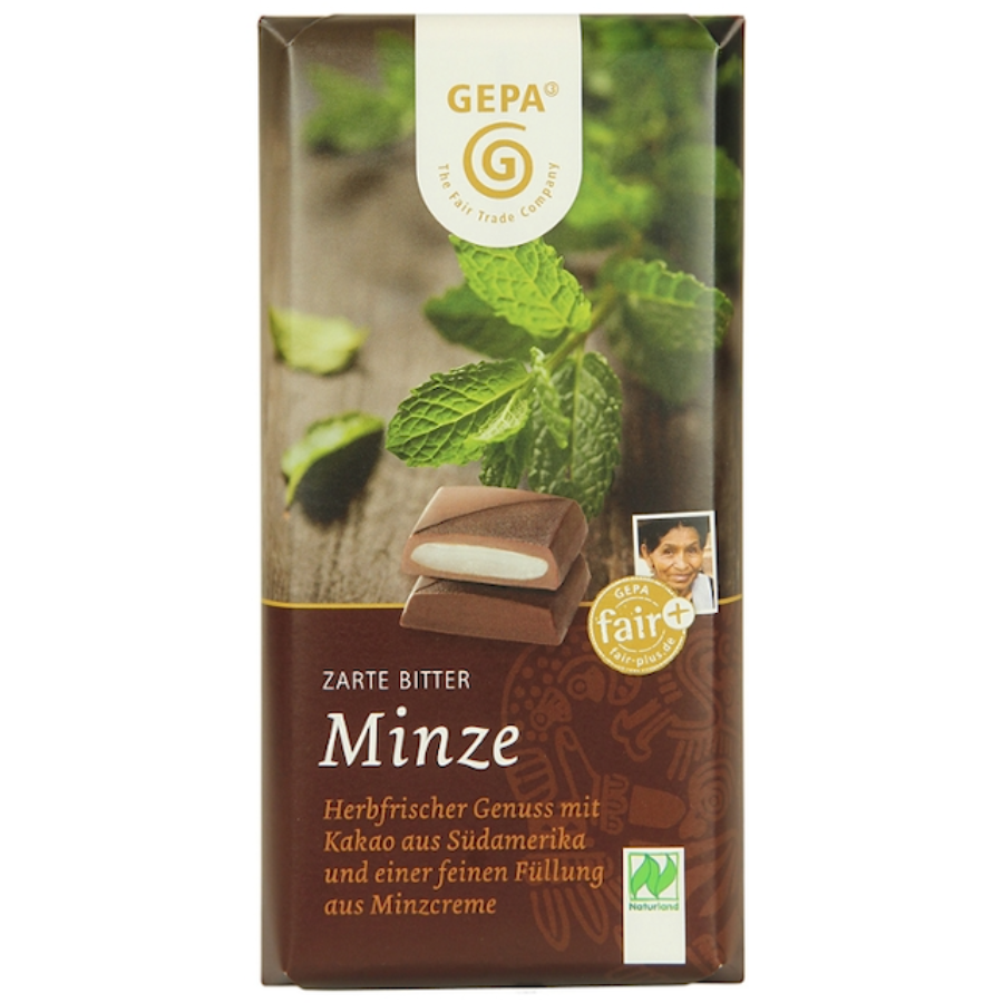 Bio Schokolade Zartbitter Minze