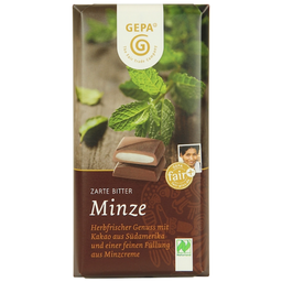 Bio Schokolade Zartbitter Minze