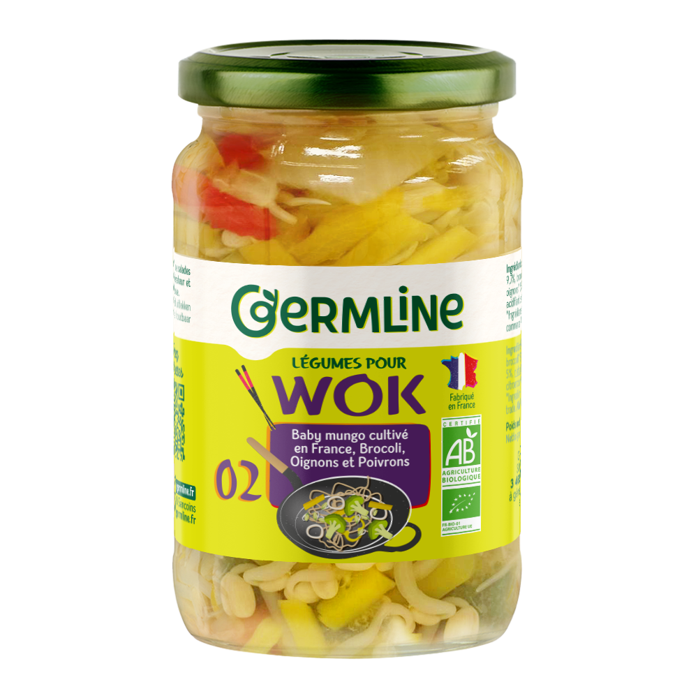 Légumes wok haricots mungo brocoli oignons poivrons bio
