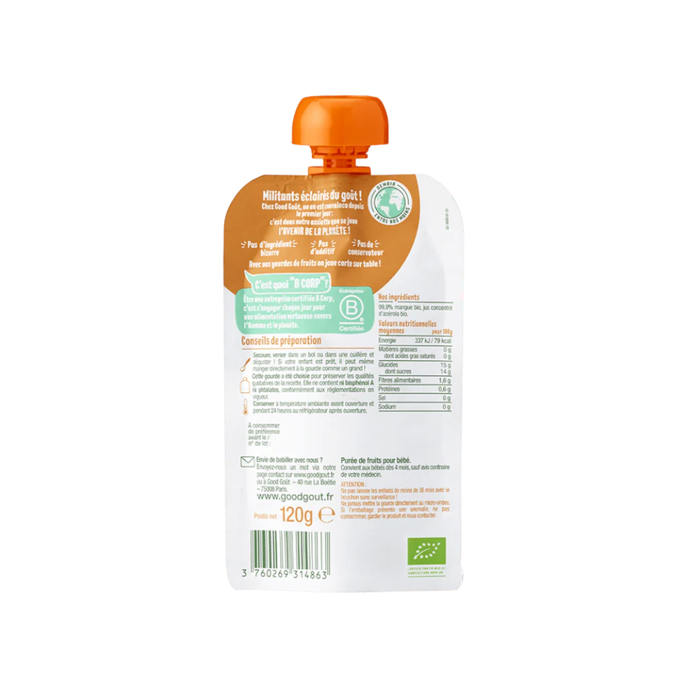 Gourde Mangue (Dès 4 mois) Bio