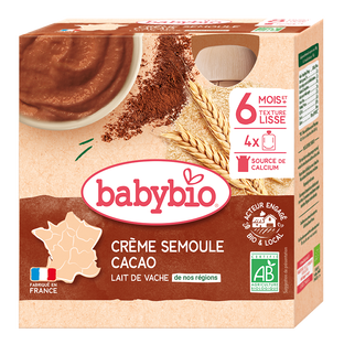 Gourdes Crème Semoule Cacao Bio (dès 8 mois) - 4x85g