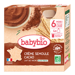 Gourdes Crème Semoule Cacao Bio (dès 8 mois) - 4x85g