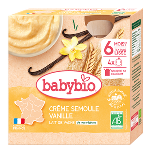 Gourdes Crème Semoule Vanille Bio (dès 6 mois) - 4x85g
