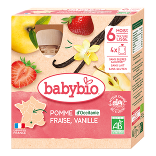 Gourdes Pomme Fraise Vanille Bio (dès 6 mois) - 4x90g