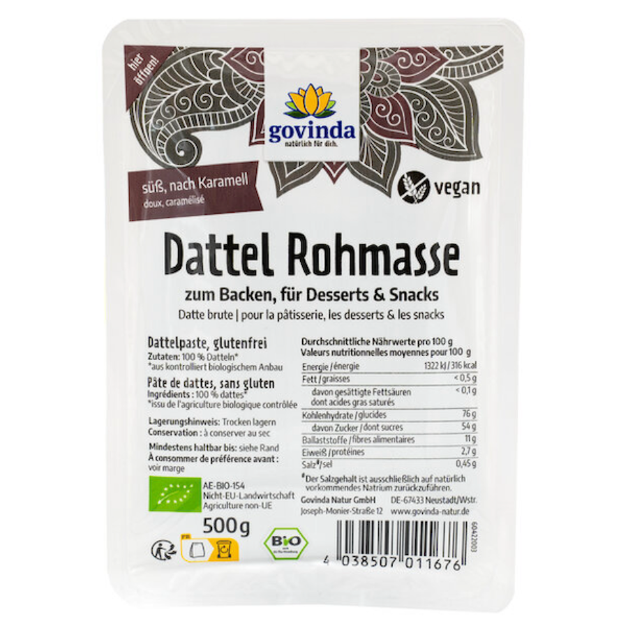 Bio Dattel Rohmasse
