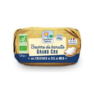 Beurre cru bio aux cristaux de sel