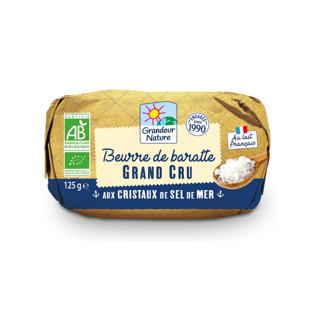 Beurre cru bio aux cristaux de sel