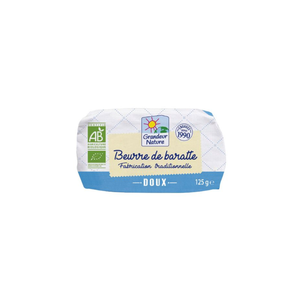 Beurre de baratte doux bio - 125g