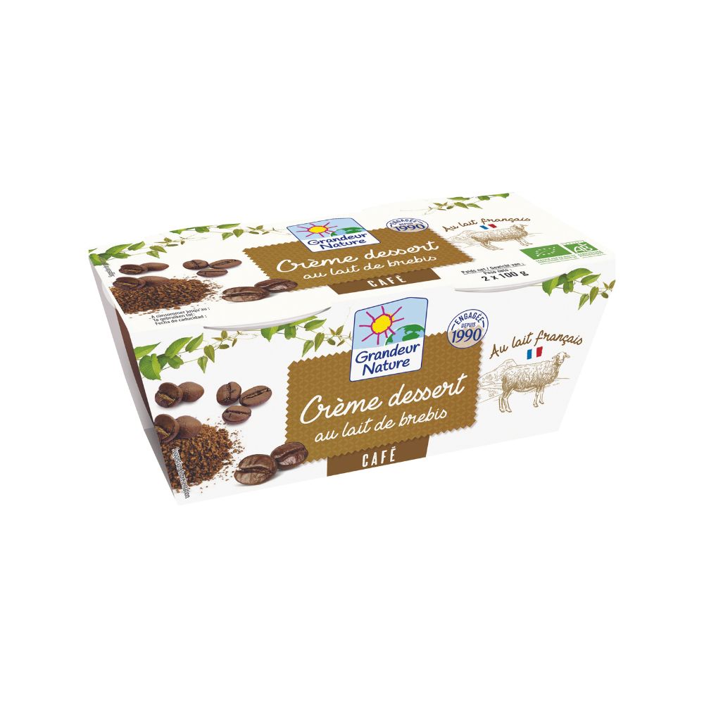 Crème dessert café au lait de brebis bio