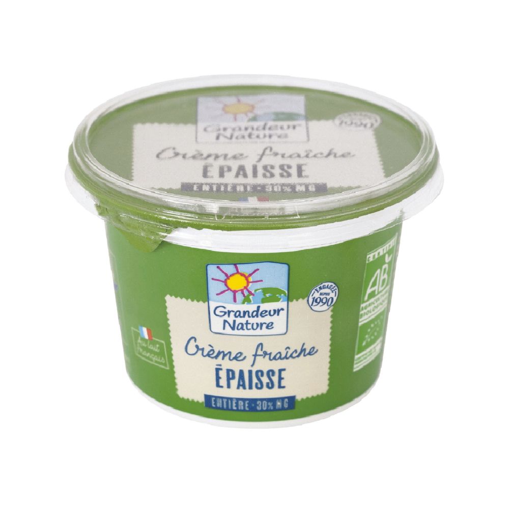 Crème fraîche entière épaisse bio - 30% MG