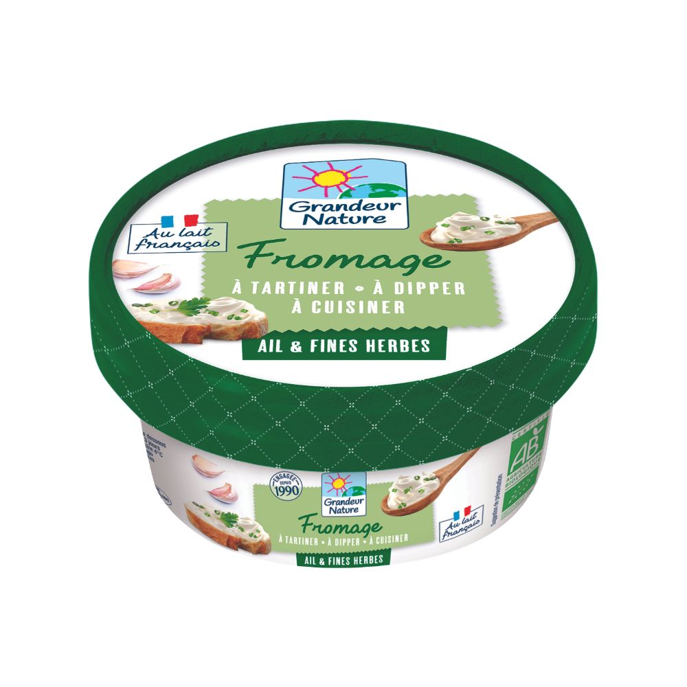 Fromage frais à tartiner ail et fines herbes bio