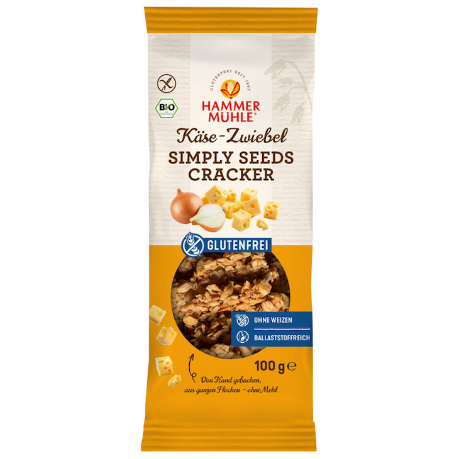 Bio Cracker Käse-Zwiebel, glutenfrei
