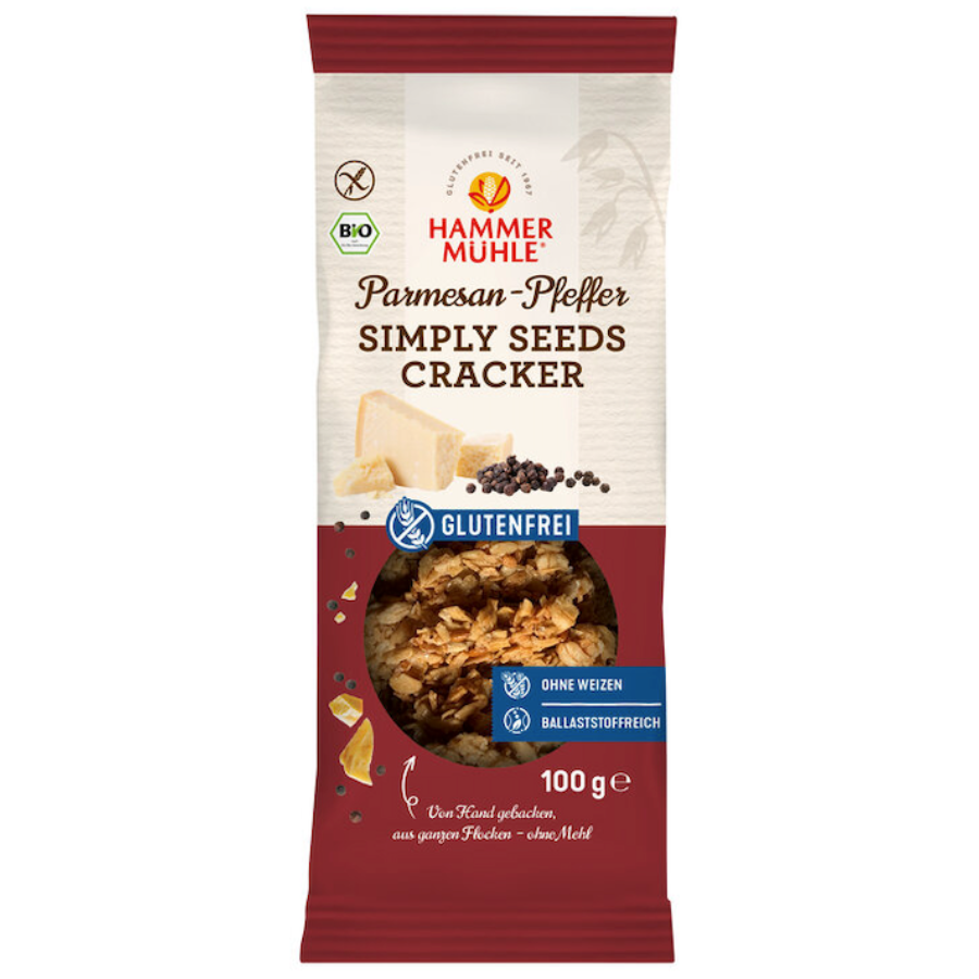 Bio Cracker Parmesan-Pfeffer, glutenfrei