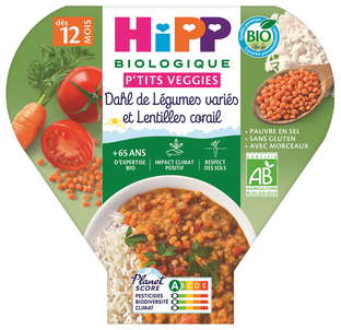 Dahl de Légumes Variés et Lentilles Corail Bio (dès 12 mois)