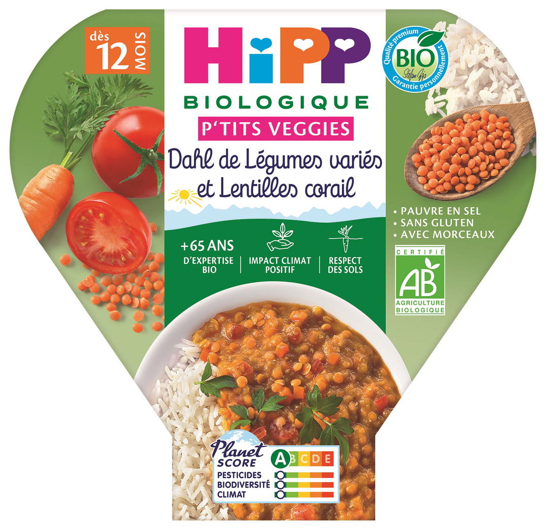 Dahl de Légumes Variés et Lentilles Corail Bio (dès 12 mois)