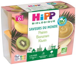 Purée poires bananes kiwis bio x4 (dès 6 mois)