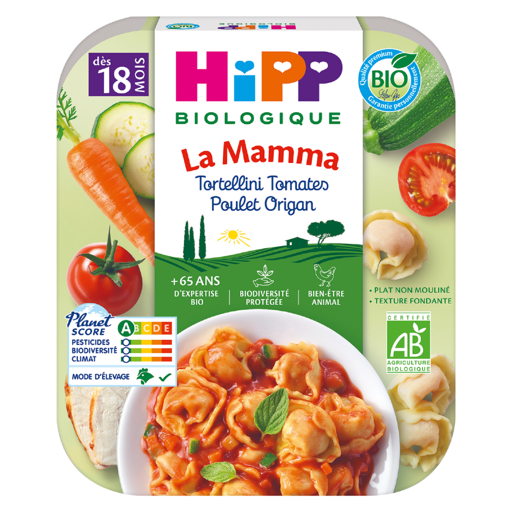 Tortellini Tomates Poulet Origan Bio (dès 18 mois)