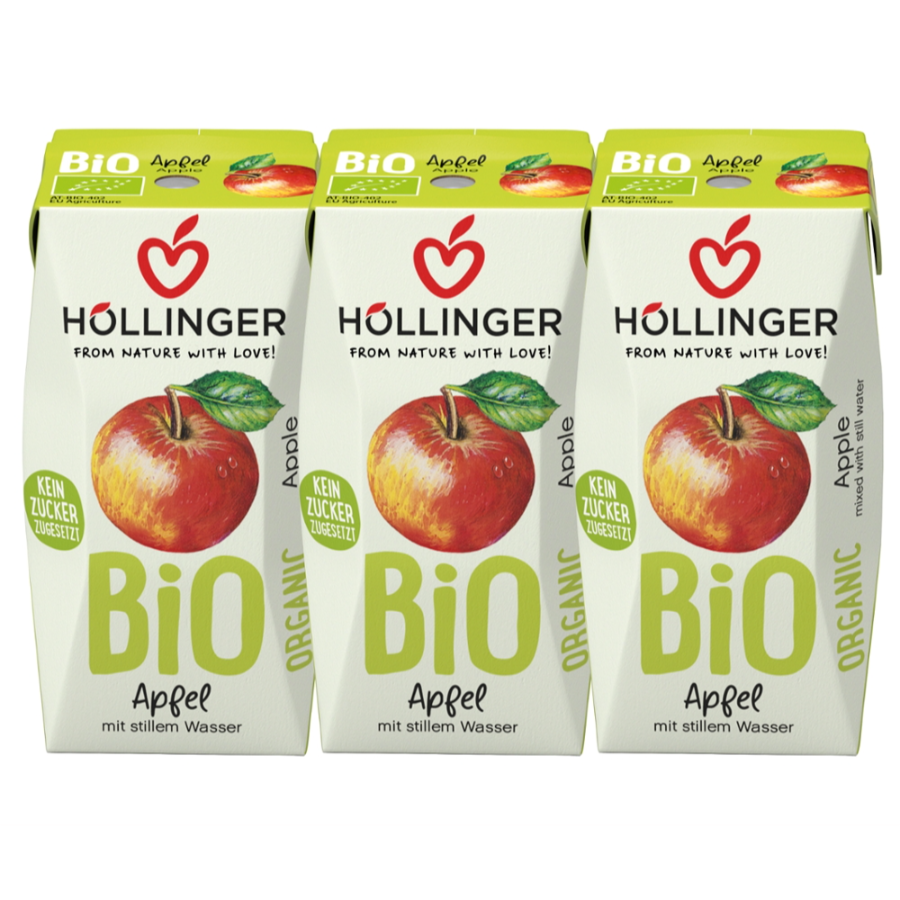 Bio Apfelsaft mit Wasser, 3 Stück