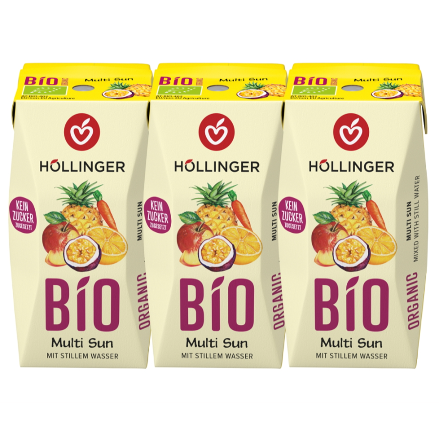 Bio Multifruchtsaft mit Wasser, 3 Stück