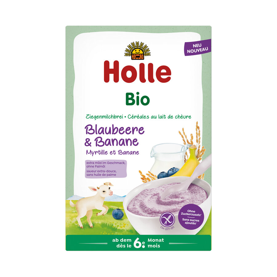 Bio Ziegenmilchbrei Blaubeere & Banane, glutenfrei