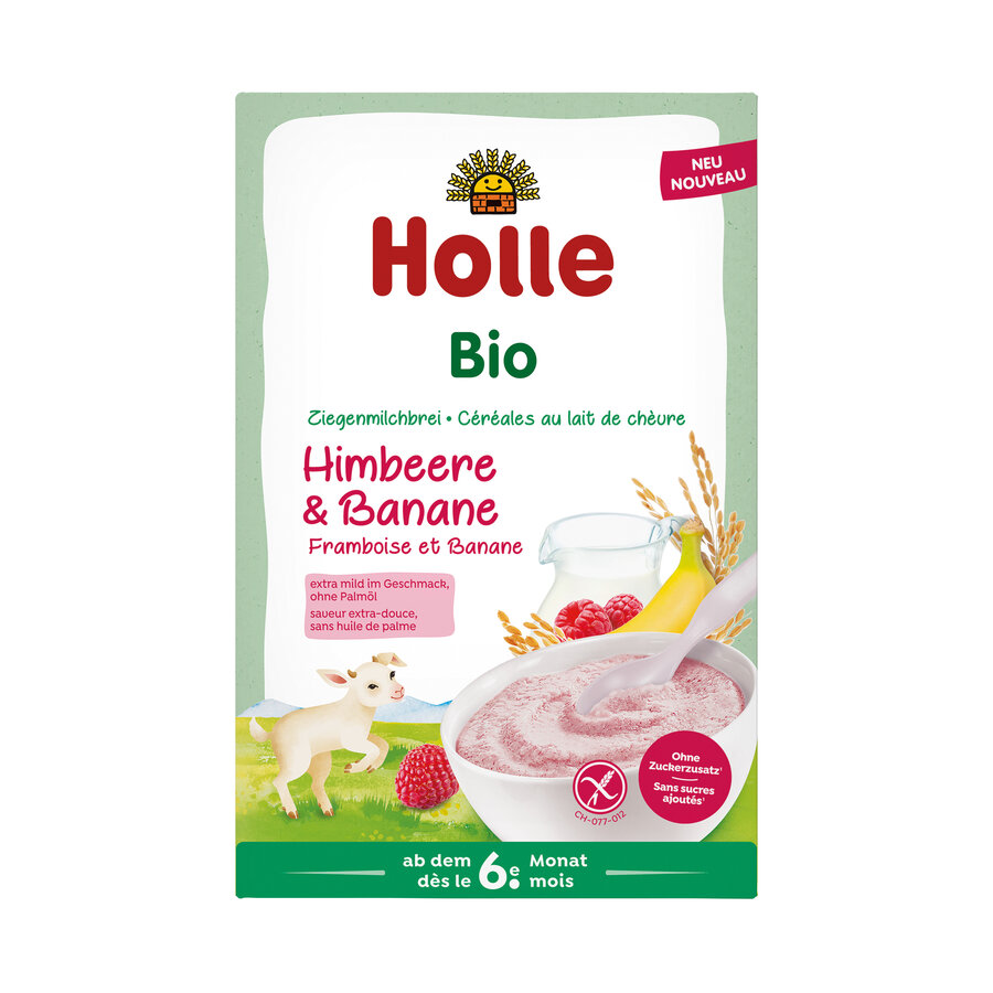 Bio Ziegenmilchbrei Himbeere & Banane, glutenfrei