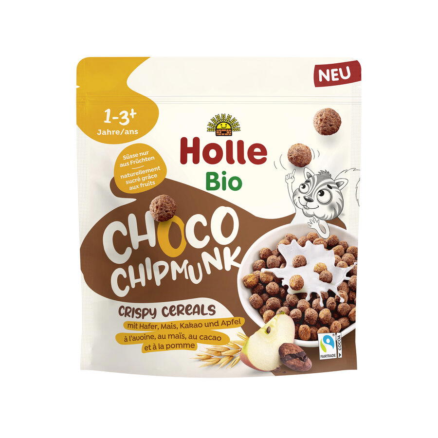 Crispy Cereals, Choco Chipmunk, Avoine, Maïs, Cacao, Pomme Bio (dès 12mois)