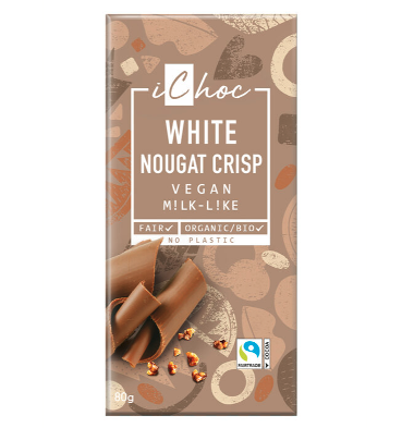 Bio Schokolade White Nougat Crisp, vegan