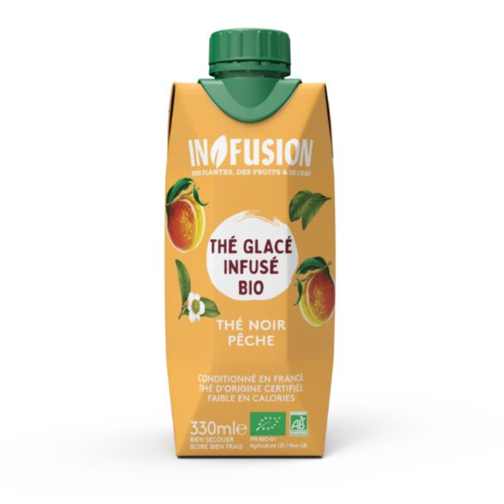 Thé glacé infusé noir pêche bio