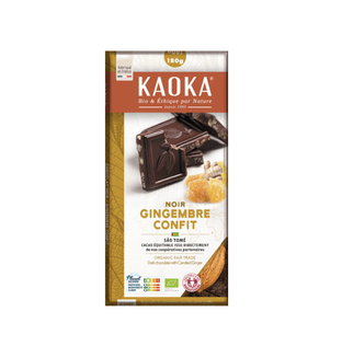 Chocolat Noir 75% au Gingembre Confit Bio
