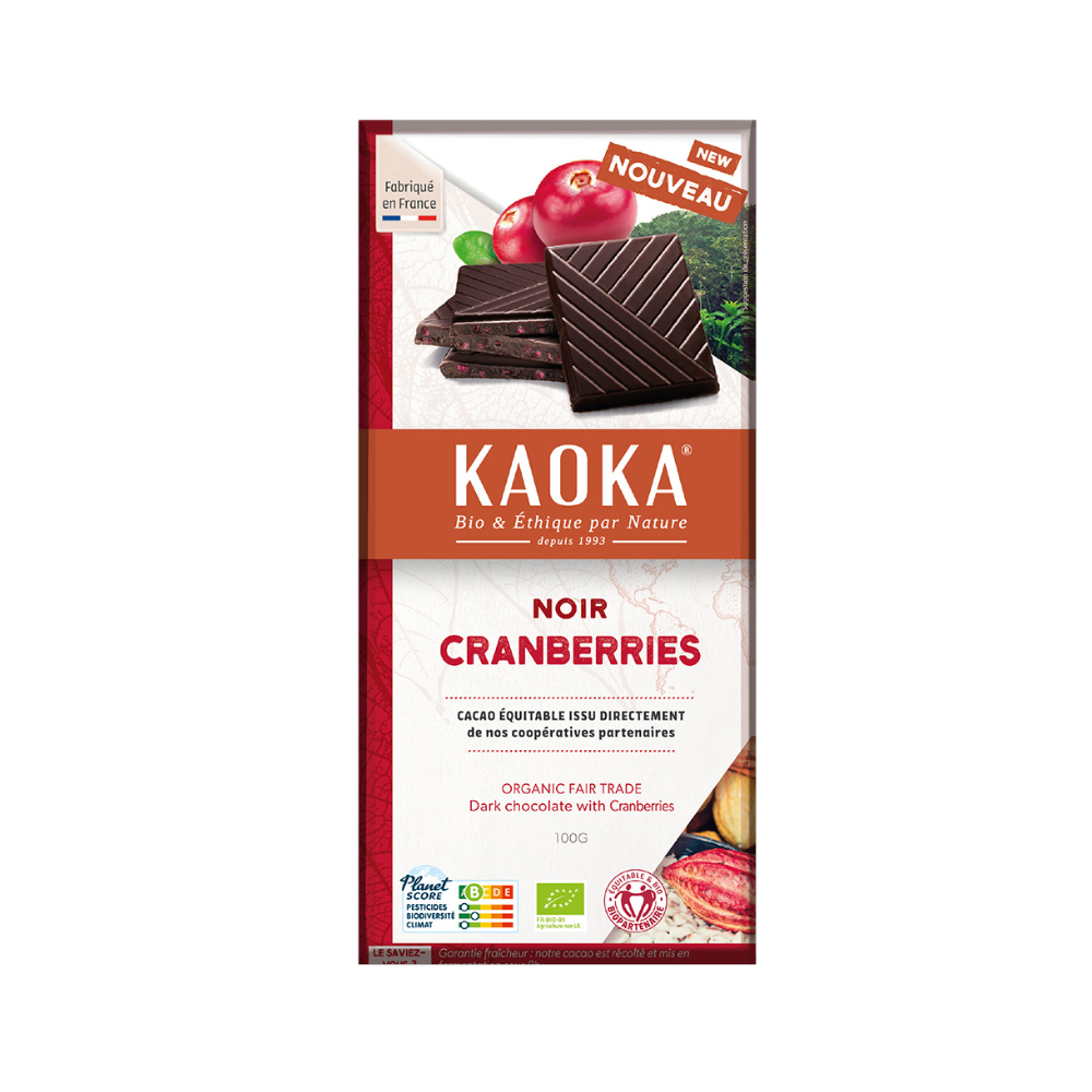 Chocolat Noir 58% Cranberries Bio