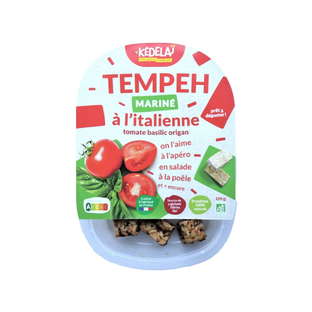 Tempeh mariné tomate basilic et origan bio