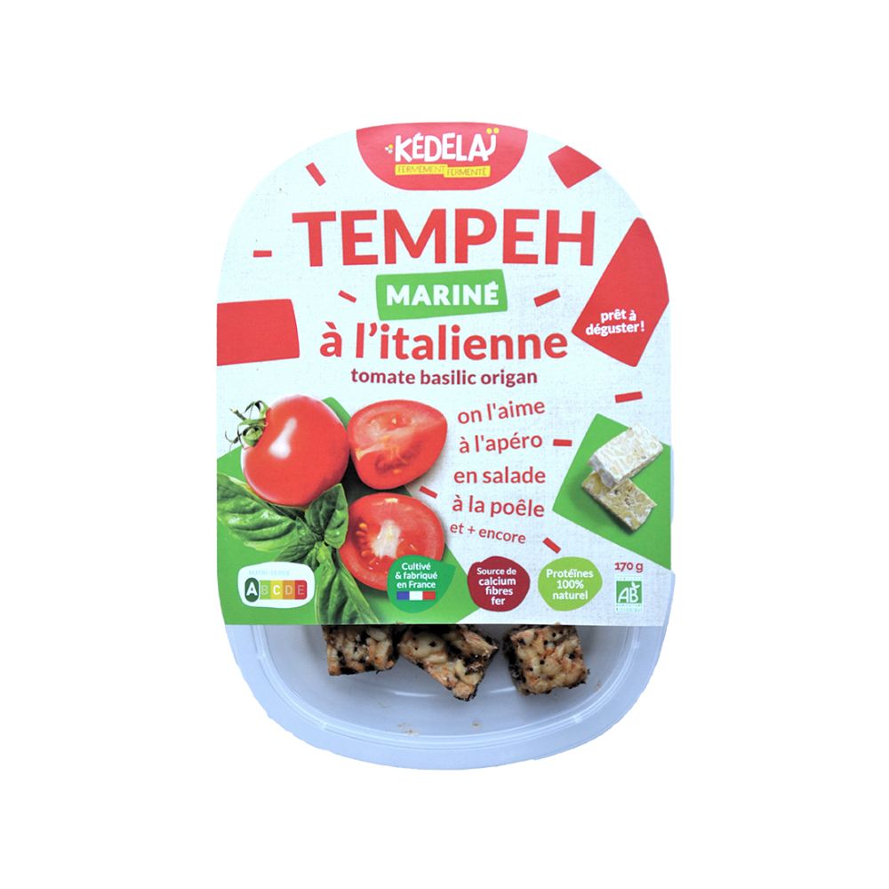 Tempeh mariné tomate basilic et origan bio