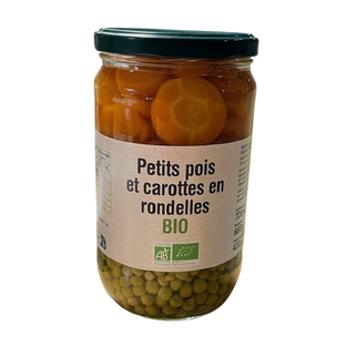 Petits pois carottes rondelles bio