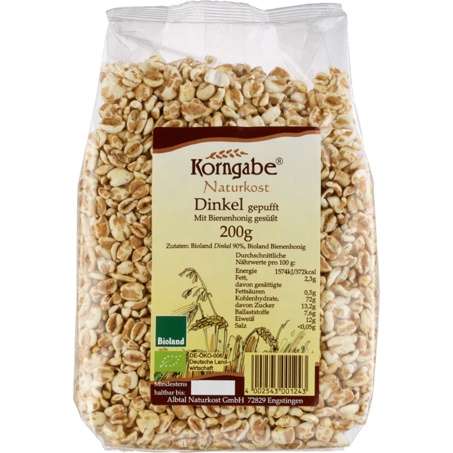 Bio Dinkel gepufft mit Honig