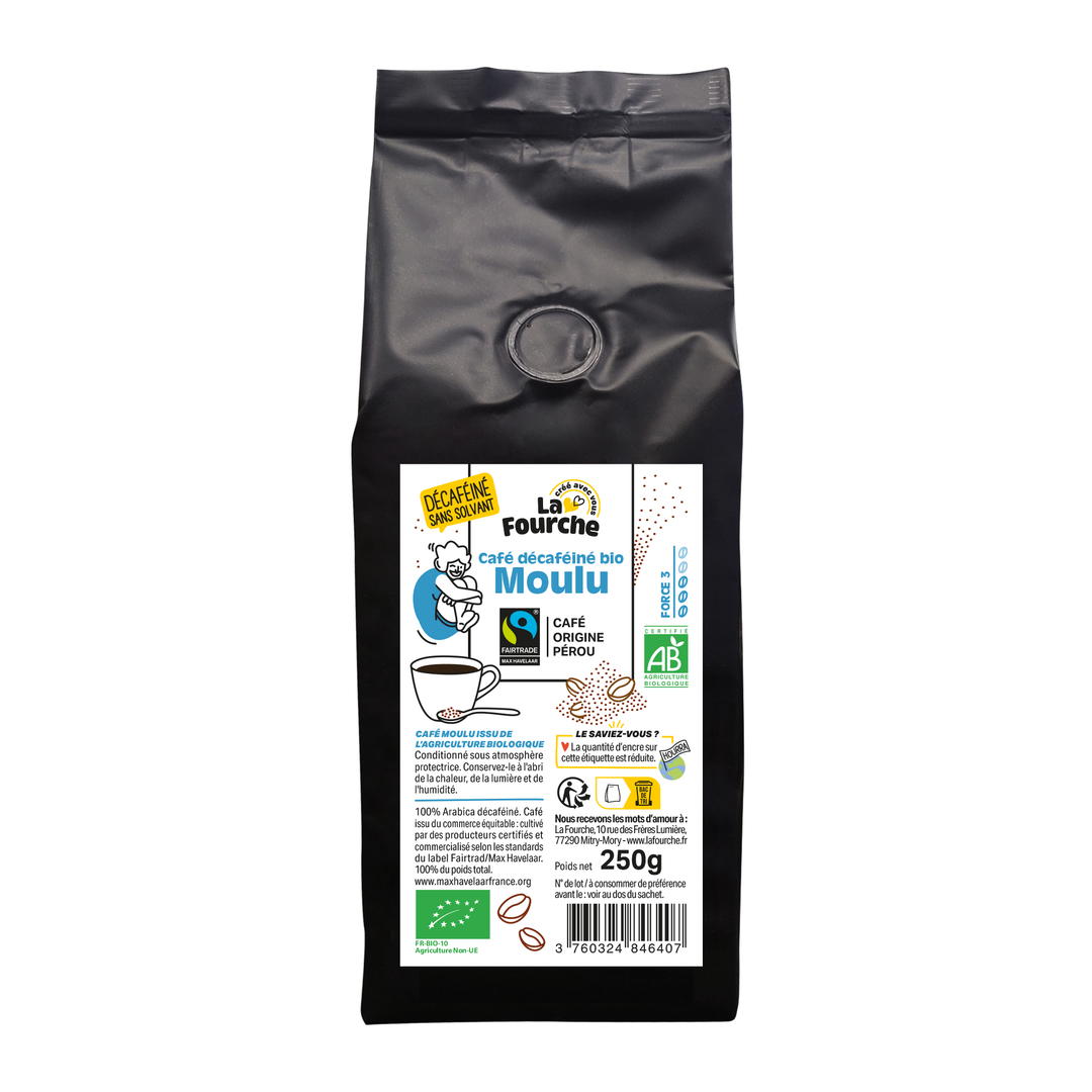 Café Décaféiné Moulu Bio et Equitable