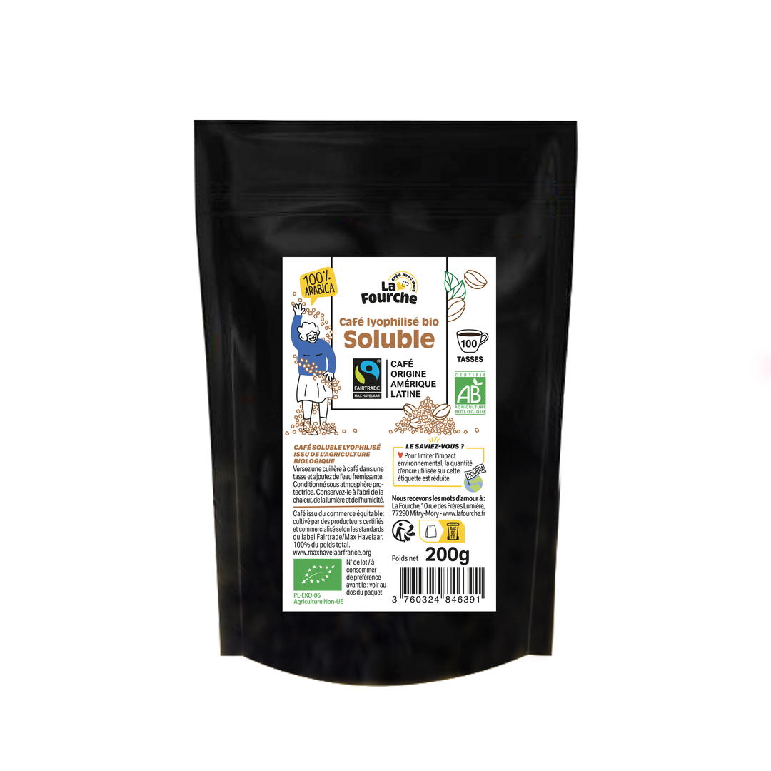 Café Lyophilisé Soluble Bio et Equitable