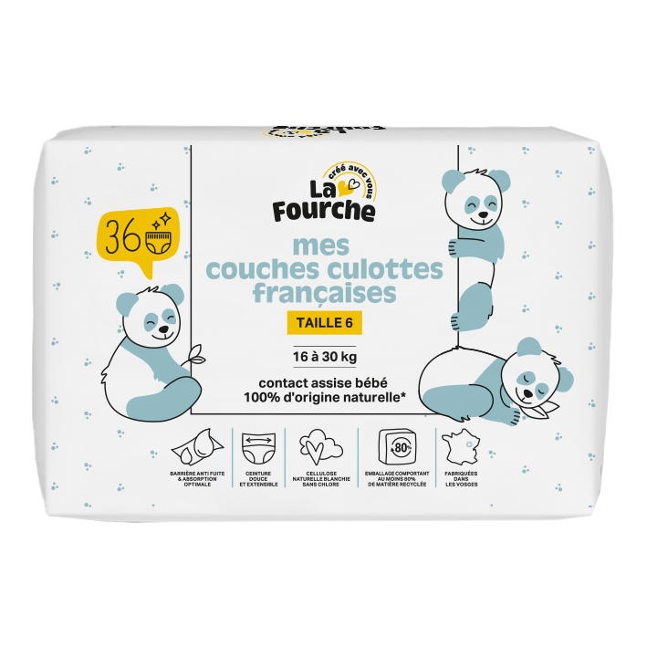 Couches culottes françaises T6 (16 - 30 kg) x 36
