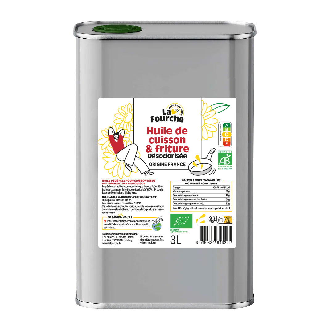 Huile de cuisson friture origine France bio - 3l
